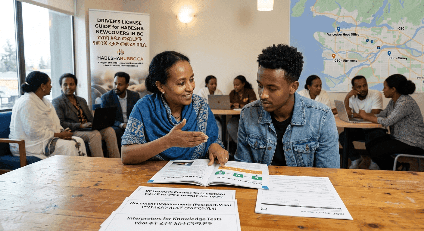 በብሪቲሽ ኮሎምቢያ (BC) ላሉ ለሐበሻ አዲስ መጤዎች የመንጃ ፈቃድ መመሪያ